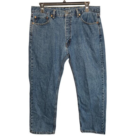 Levis 505 Regular Fit Mens Jeans size 40x30 Cotton Blue Denim - Picture 1 of 13